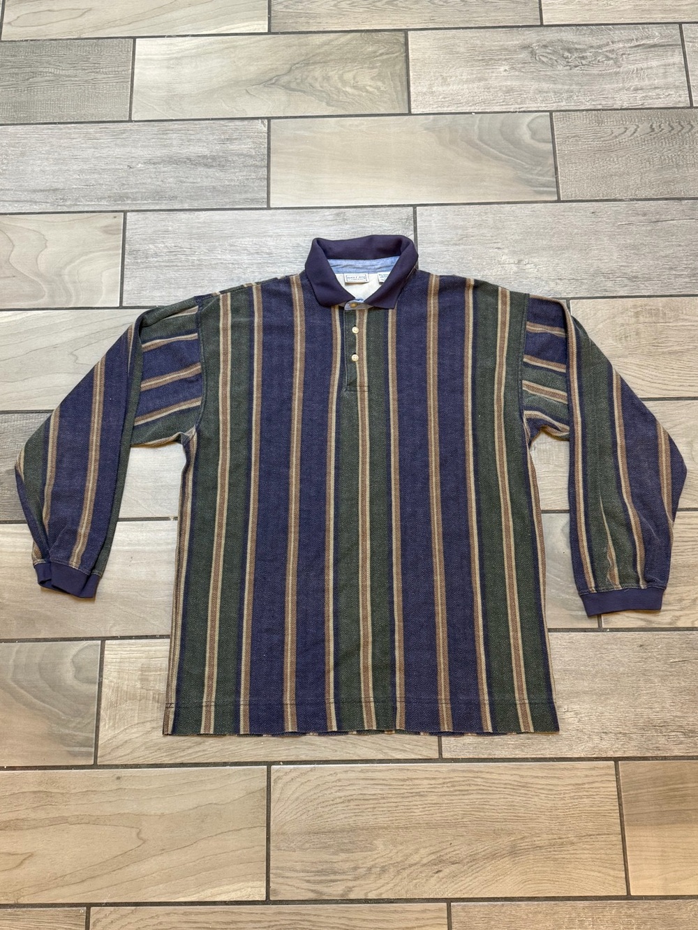 Vintage Bugle Boy Striped Polo Ruby